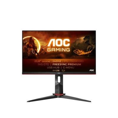 AOC 24G2ZU/BK Monitor 23.8" IPS 240Hz FullHD 1ms FreeSync Multimediale USB HDMI/DP