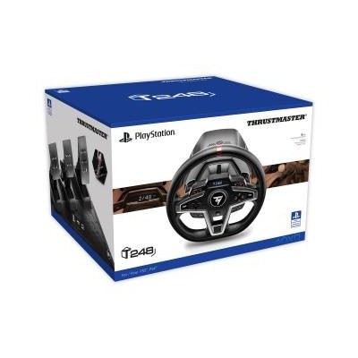 Volante e pedaliera da sim racing Thrustmaster T248 per PC e PlayStation, con display di gara.