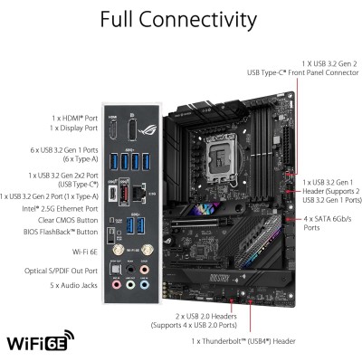 Scheda madre ATX da gaming Asus ROG Strix B760-F Wi-Fi per socket Intel LGA 1700