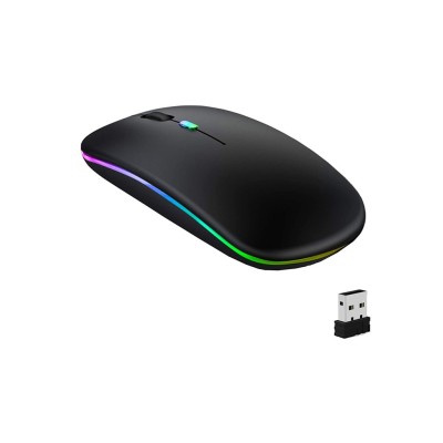 Mouse GeekerChip Bluetooth Ricaricabile Wireless Nero Senza Fili a Due Modalità (Bluetooth 5.1+2.4G)