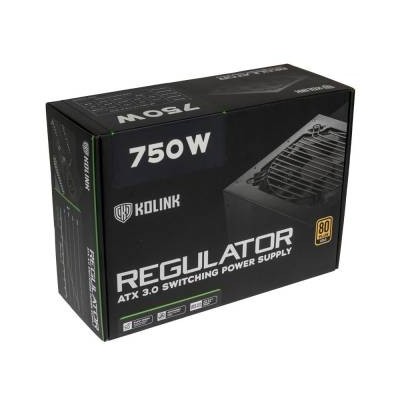 Alimentatore per PC Kolink REGULATOR da 750W, 80 Plus Gold, completamente modulare