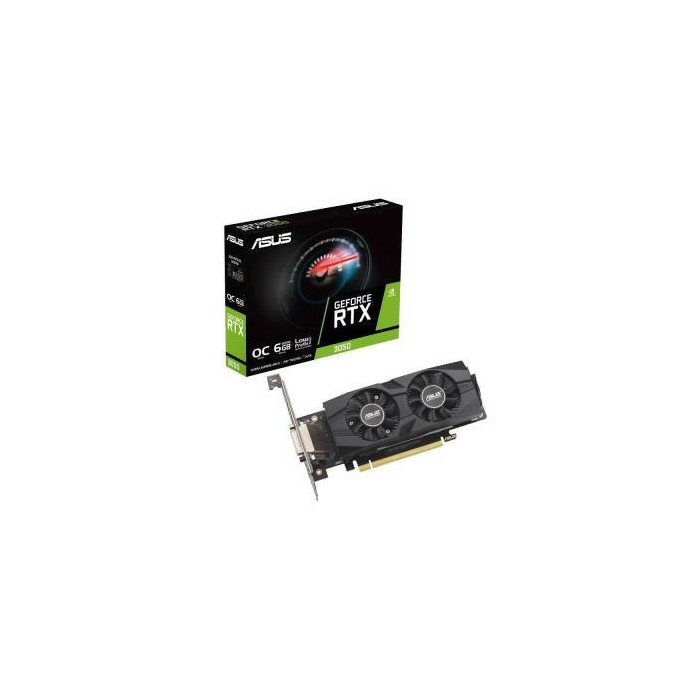 Asus GeForce RTX 3050 LP BRK OC Edition 6GB GDDR6 DLSS HDMI/DisplayPort/DVI-D PCI Ex. 4.0 16x Asus GeForce RTX 3050 LP BRK OC Edition 6GB GDDR6 DLSS HDMI/DisplayPort/DVI-D PCI Ex. 4.0 16x