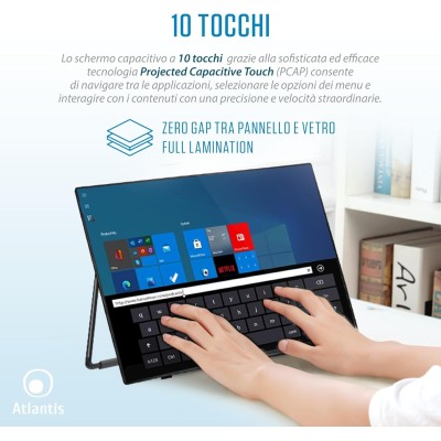 Atlantis T22 Monitor Multi Touch 21,45" LCD 60Hz Full HD 14ms Multimediale VGA/HDMI/DisplayPort