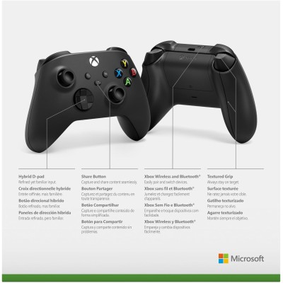 Controller Wireless Microsoft Xbox Carbon Black originale