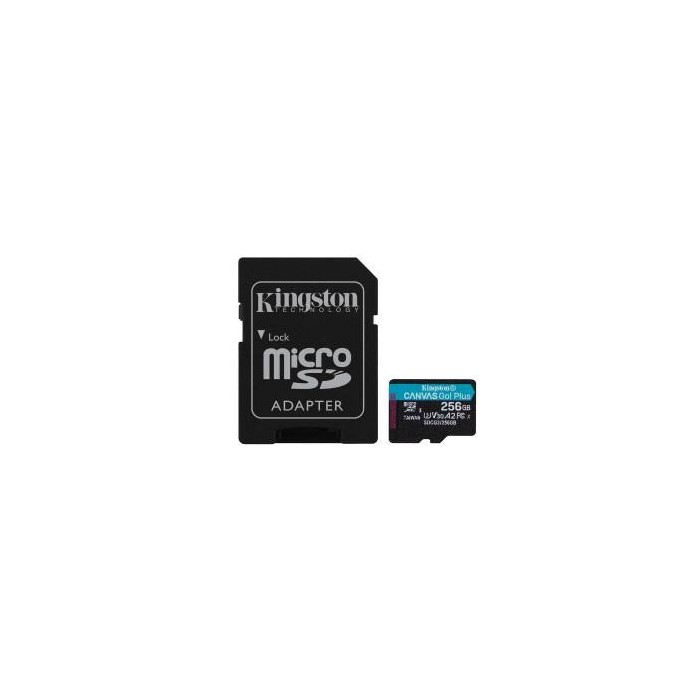Kingston Scheda microSDXC Canvas Go Plus 170R A2 U3 V30 da 256GB + Adattatore Kingston Scheda microSDXC Canvas Go Plus 170R A2 U3 V30 da 256GB + Adattatore