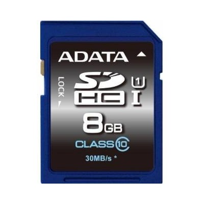 ADATA  8GB SDHC ASDH8GUICL10-R Premier 10 30/10 MB/s Classe 10