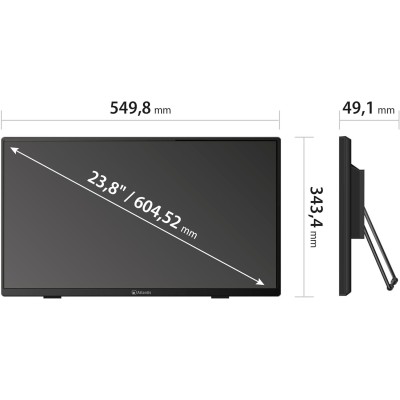 Atlantis T24 Monitor Multi Touch 23,8" LCD 60Hz Full HD 16ms Multimediale VGA/HDMI/DisplayPort 