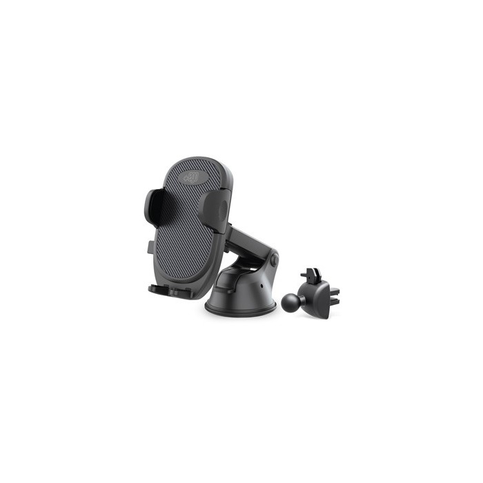 Supporto auto Universale Kit 2in1 aggancio per bocchette e cruscotto Nero Supporto auto Universale Kit 2in1 aggancio per bocchette e cruscotto Nero