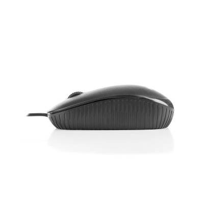 Mouse ottico cablato NGS Flame di colore nero.