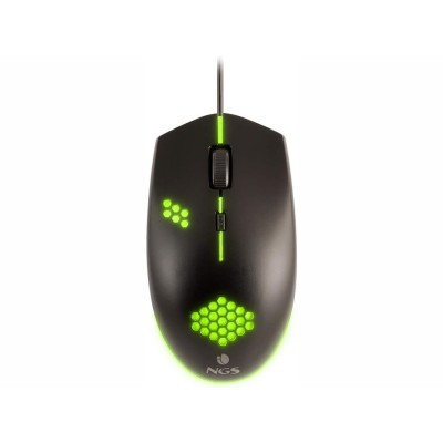 Mouse da gaming economico NGS GMX-120 con cavo USB e illuminazione LED multicolore.