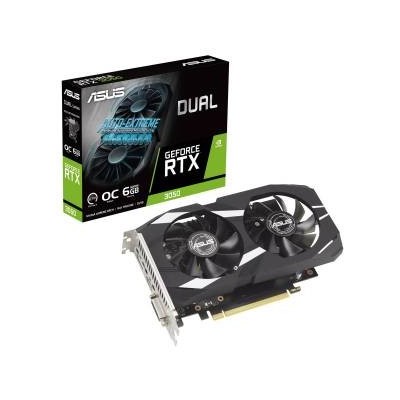 ASUS Dual GeForce RTX 3050 OC Edition 6GB GDDR6 DLSS2 HDMI/DisplayPort/DVI-D PCi Ex 4.0 16x