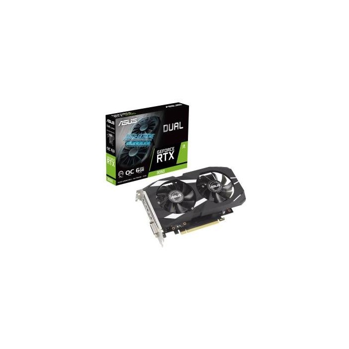 ASUS Dual GeForce RTX 3050 OC Edition 6GB GDDR6 DLSS2 HDMI/DisplayPort/DVI-D PCi Ex 4.0 16x