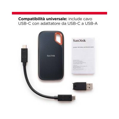 SanDisk Extreme Storage Esterno SSD 2TB 4TB USB-C 1050 MB/s nero