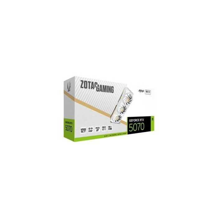 Zotac GeForce RTX 5070 AMP White Edition 12GB GDDR7 DLSS4 1*HDMI/3*DisplayPort PCi Ex 5.0 16x Zotac GeForce RTX 5070 AMP White Edition 12GB GDDR7 DLSS4 1*HDMI/3*DisplayPort PCi Ex 5.0 16x