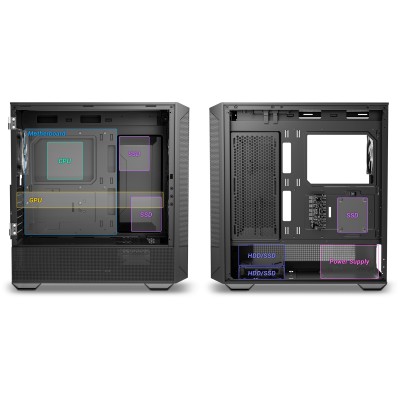 Case mid-tower Antec NX416L ARGB White di colore bianco, con ventole ARGB e pannello laterale in vetro temperato.