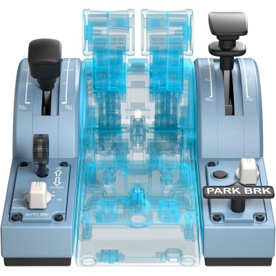 Modulo di espansione Thrustmaster TCA Quadrant Add-On Airbus Edition con leve per flap e aerofreni.