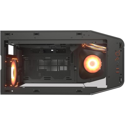 Case PC gaming Mid Tower COUGAR FV270 in colorazione nera con illuminazione RGB.