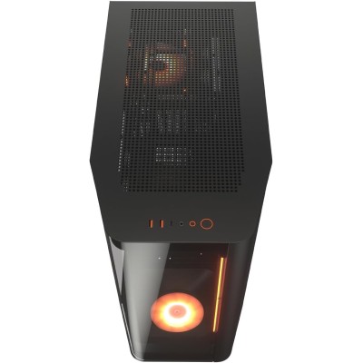 Case PC gaming Mid Tower COUGAR FV270 in colorazione nera con illuminazione RGB.
