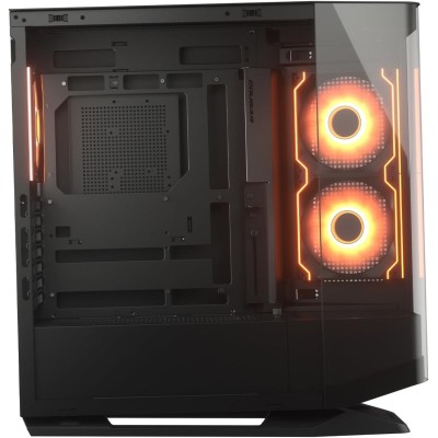 Case PC gaming Mid Tower COUGAR FV270 in colorazione nera con illuminazione RGB.
