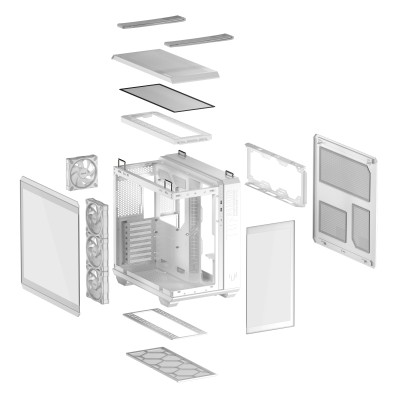 Asus TUF Gaming GT502 Horizon White ARGB Midi Tower Vetro Temperato No-power ATX/mATX/Mini-ITX