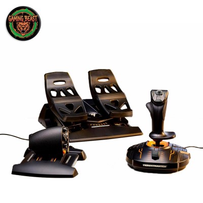 Kit completo per simulatore di volo Thrustmaster T.16000M FCS Flight Pack con joystick, manetta e pedaliera.