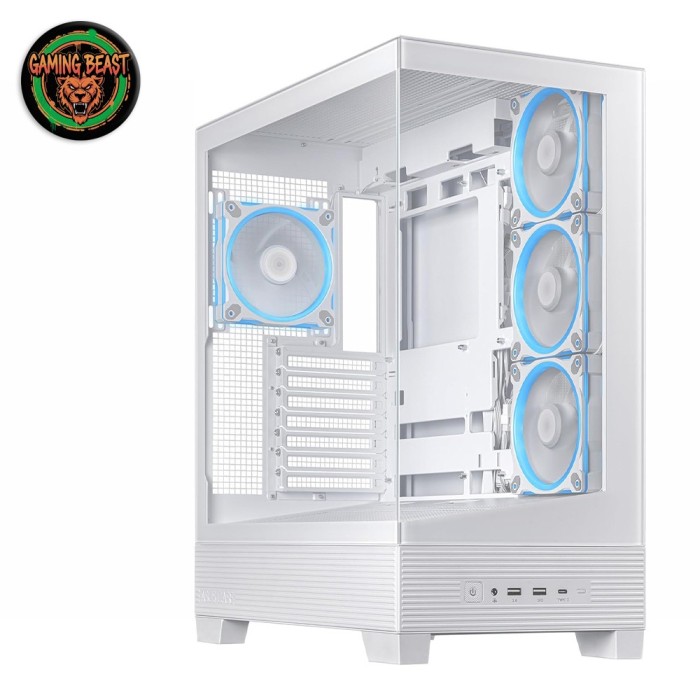 ASUS A31 Plus White Middle Tower Vetro Temperato No-Power ATX/mATX/Mini-ITX