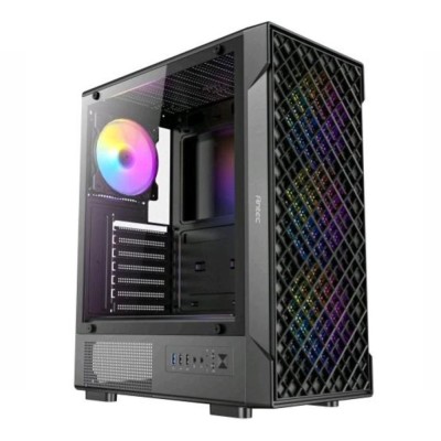 Case PC Midi Tower Antec VX-320 ARGB con 4 ventole illuminate e pannello in vetro temperato.