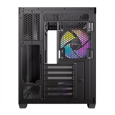 Case PC Mid Tower Antec CX800 con inserti in legno e pannello in vetro panoramico.