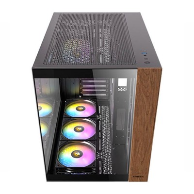 Case PC Mid Tower Antec CX800 con inserti in legno e pannello in vetro panoramico.