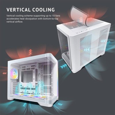 Case PC Mid Tower Antec C5 Curve con pannello in vetro panoramico curvo e illuminazione ARGB.