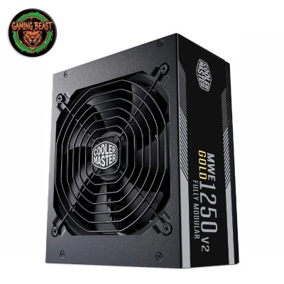 Alimentatore per PC Cooler Master MWE Gold 1250 V2 da 1250W, completamente modulare.