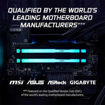 Kit di memoria RAM da 32GB (2x16GB) Kingston Fury Beast RGB DDR5 a 6000MHz CL30.