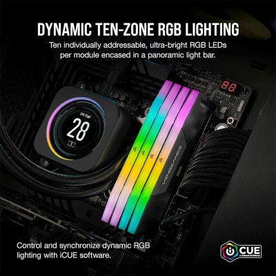 Kit di memoria RAM da 32GB (2x16GB) Corsair Vengeance RGB DDR5 a 6000MHz CL30.