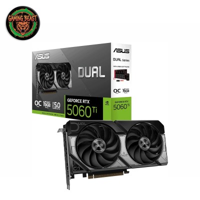 Scheda video da gaming ASUS Dual GeForce RTX 5060 Ti OC Edition da 16GB.