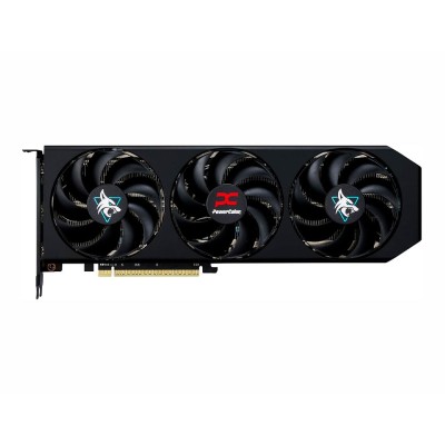 Scheda video da gaming PowerColor Hellhound Radeon RX 9060 XT da 16GB a tre ventole.