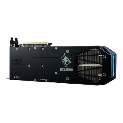 Scheda video da gaming PowerColor Hellhound Radeon RX 9060 XT da 16GB a tre ventole.