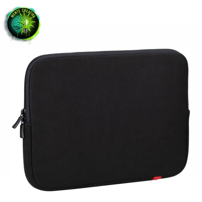 Custodia a tasca (sleeve) nera Rivacase 5126 con interno in memory foam per MacBook Pro 14 pollici.