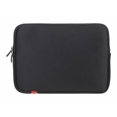Custodia a tasca (sleeve) nera Rivacase 5123 con interno in memory foam per MacBook 13 pollici.