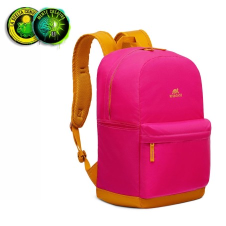 Zaino per notebook da 15.6 pollici Rivacase 5561 in colorazione rosa e gialla.