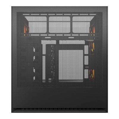 Case per PC Mid Tower COUGAR OmnyX di colore nero con pannello in vetro temperato e ventole ARGB da 160mm.