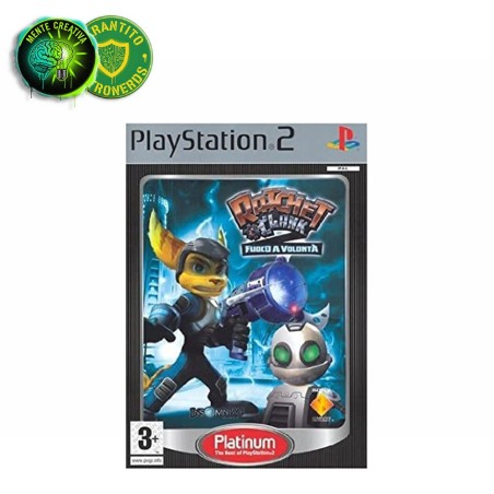Copertina completa del gioco Ratchet & Clank 2: Fuoco a Volontà per Sony PlayStation 2.