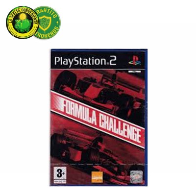 Copertina del gioco Formula Challenge per PS2, nuovo ma con blister danneggiato.