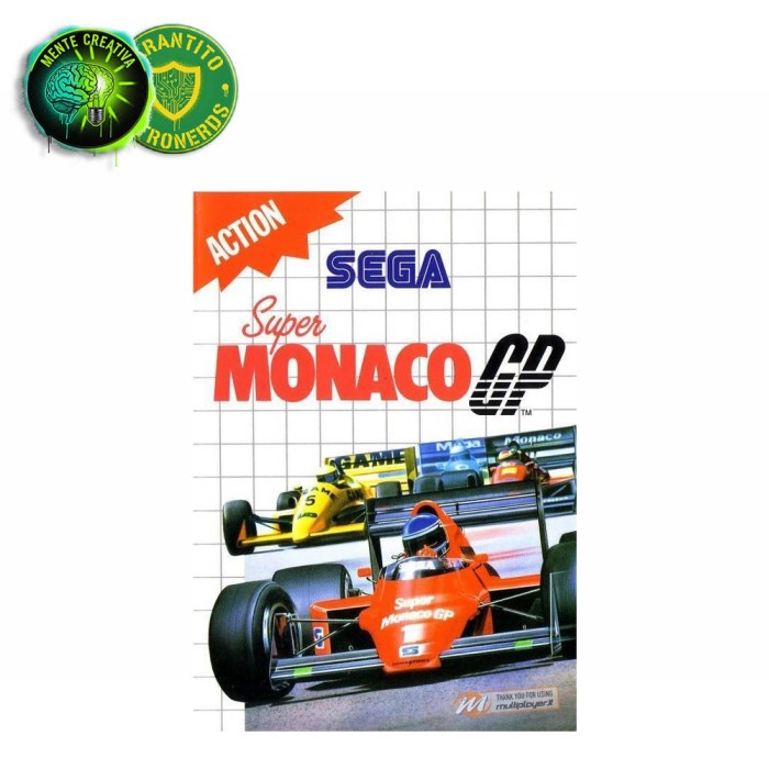 Copertina del gioco Super Monaco GP per Sega Master System, con custodia e senza manuale.