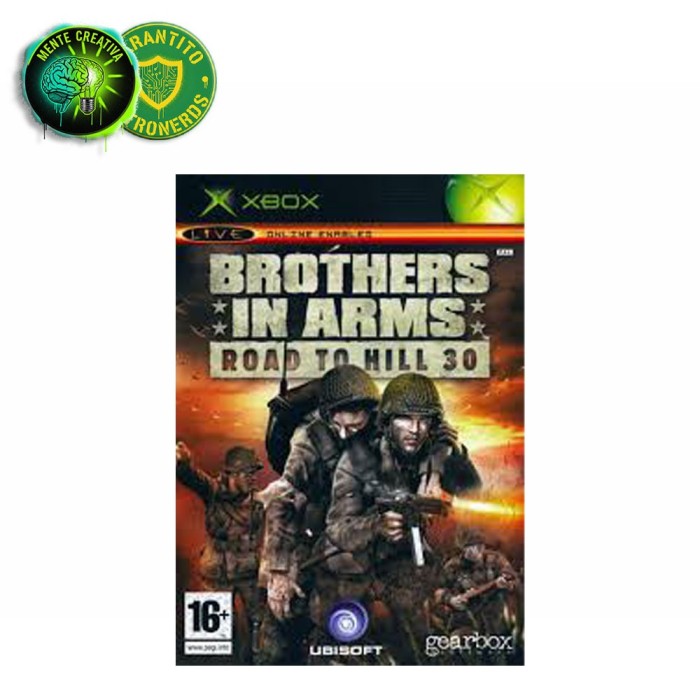 Copertina completa e mappa del gioco Brothers in Arms: Road to Hill 30 per Microsoft Xbox (Prima Generazione).