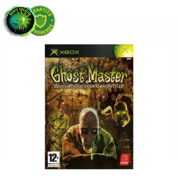 Copertina del gioco Ghost Master: Memorie da Gravenville per Xbox (Prima Generazione), con custodia danneggiata.