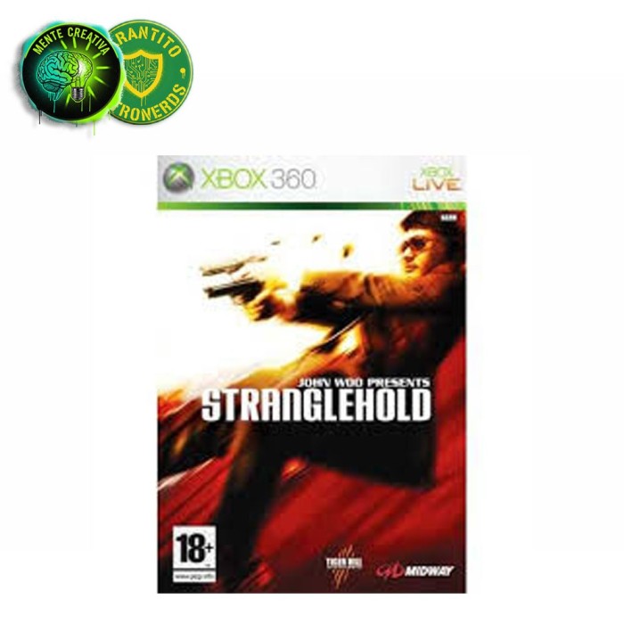Copertina completa del gioco John Woo's Stranglehold per Microsoft Xbox 360, con segni di usura.