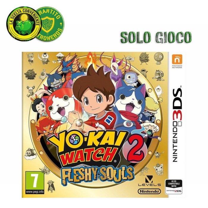 Cartuccia di gioco di YO-KAI Watch 2: Flesh Souls per Nintendo 3DS.