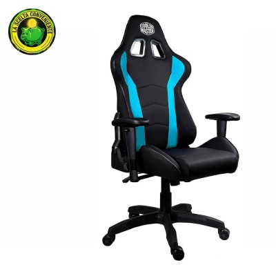 Sedia gaming Cooler Master Caliber R1 Blu (Nero e Blu), vista frontale.