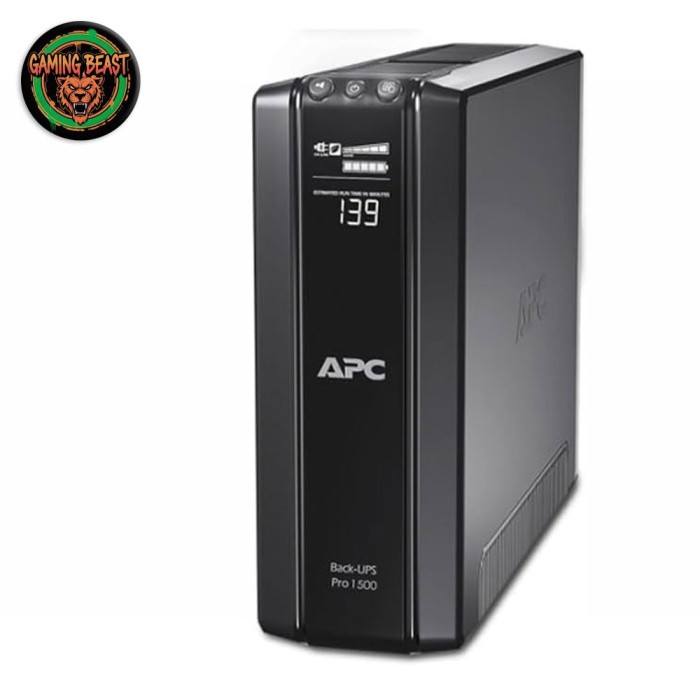 Gruppo di continuità APC Back-UPS Pro 1500VA con display LCD acceso.