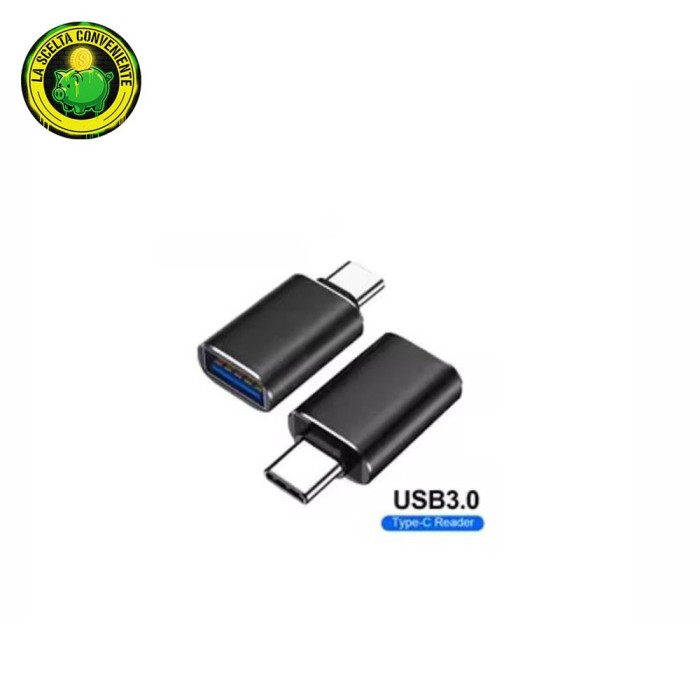 Adattatore compatto da USB-C maschio a USB 3.0 femmina.